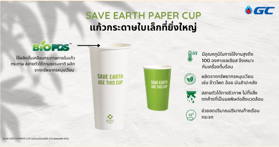 Bioplastic coated paper cup Great little world l GC