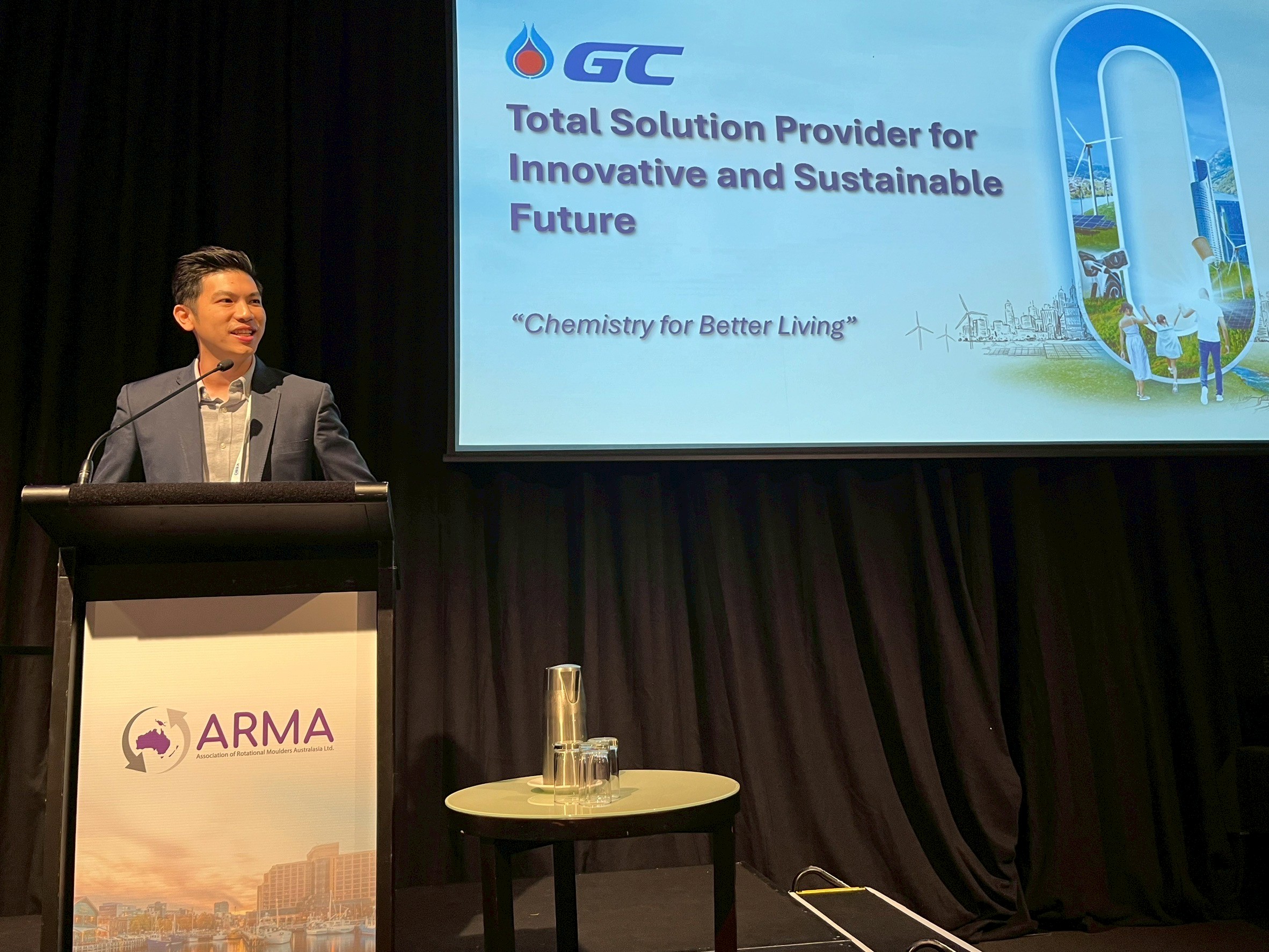 GC participated as a keynote speaker in the RotoMould 25 organized by The Association of Rotational Moulders Australia L